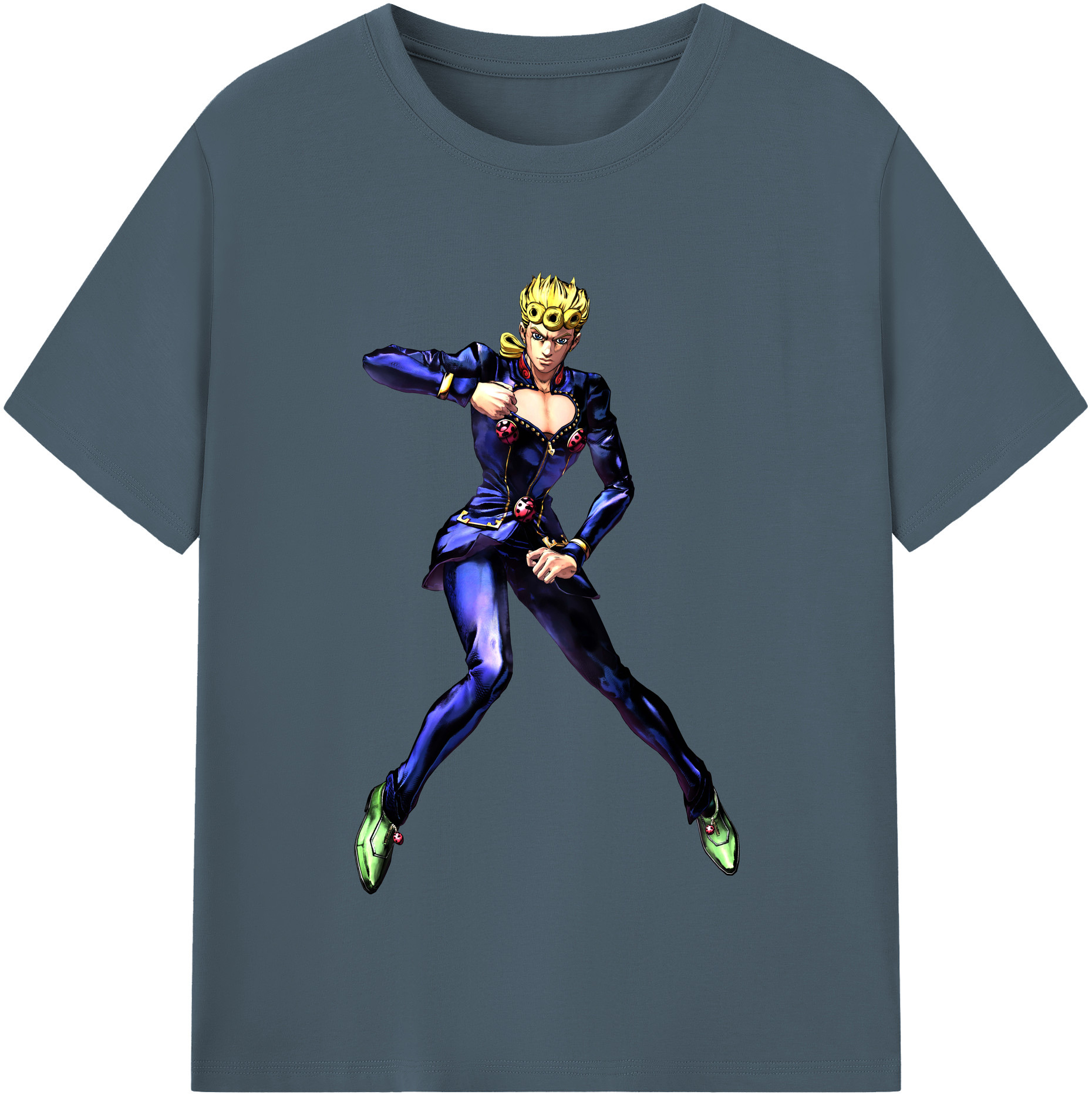 （画像用） ジョジョの奇妙な冒険 ジョルノ?ジョバァーナ JoJo's Bizarre Adventure Giorno Giovanna 綿100％半袖Tシャツ（フロントプリント）